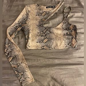 Nasty Gal Snake Print Top Size 2